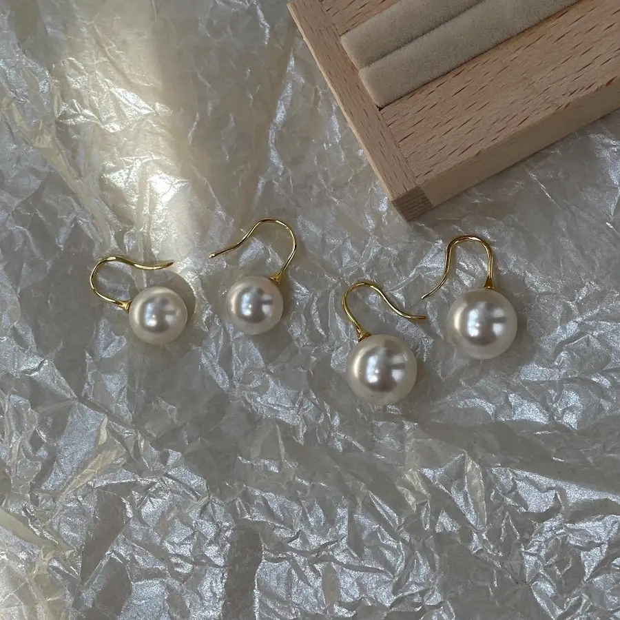 Shijia Pearl Earrings S925 Silver Plated Large — feature 21