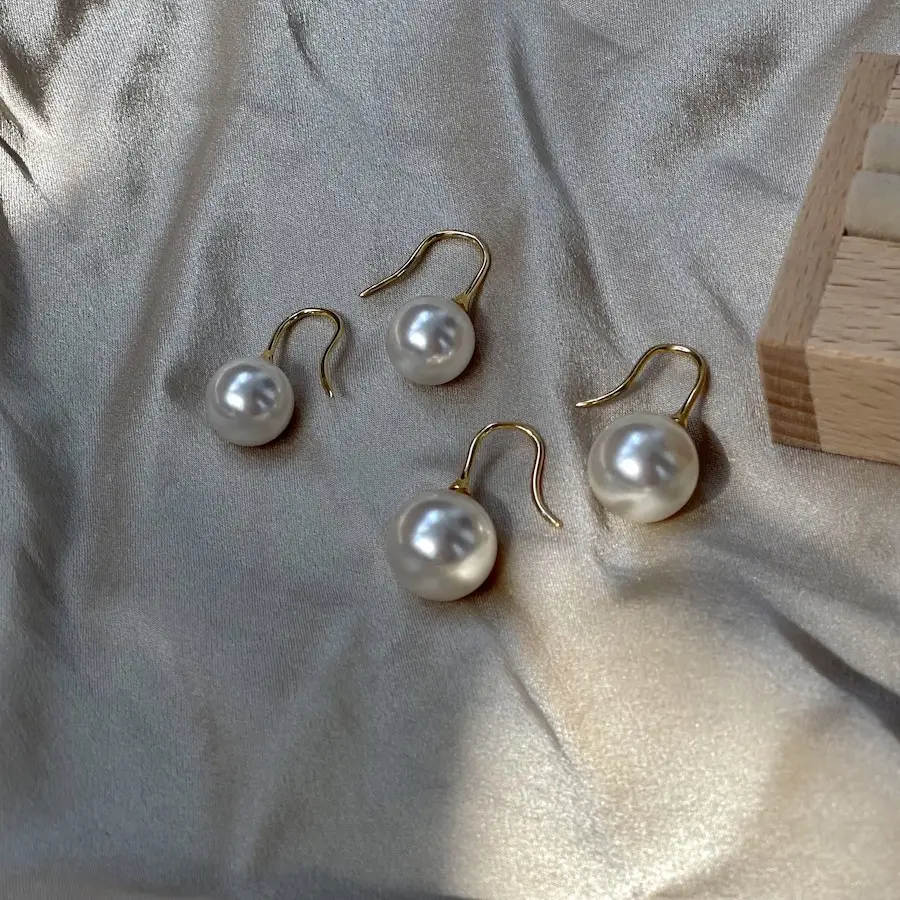 Shijia Pearl Earrings S925 Silver Plated Large — feature 22