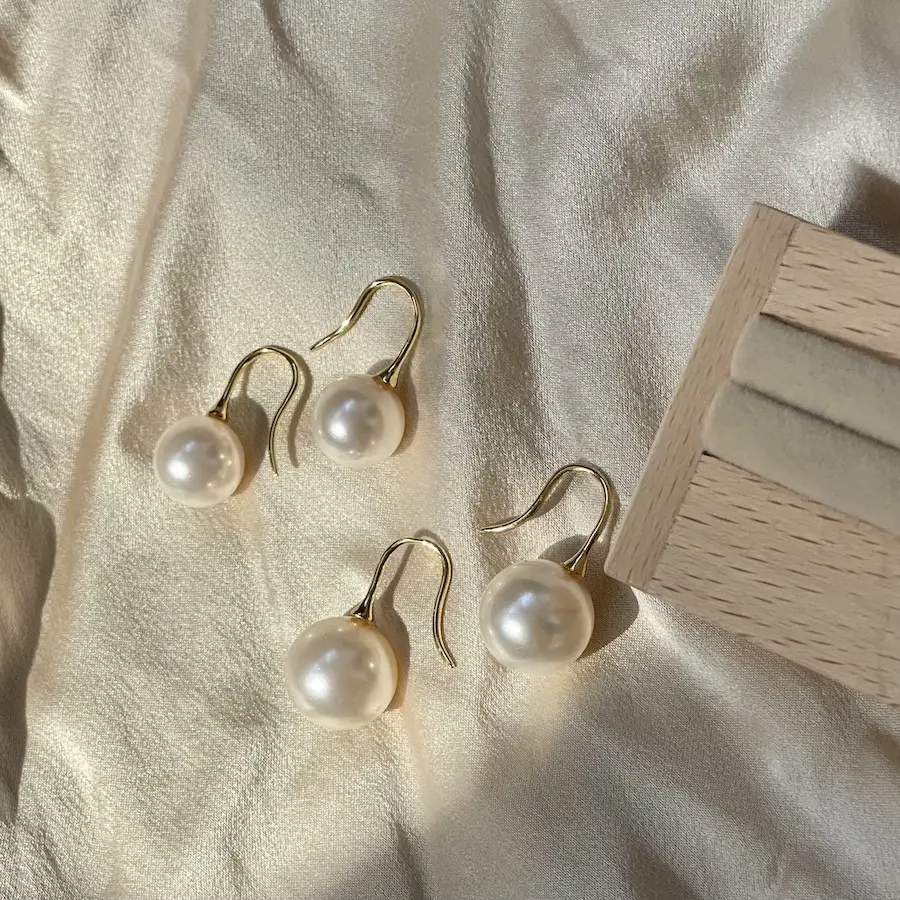 Shijia Pearl Earrings S925 Silver Plated Large — feature 23