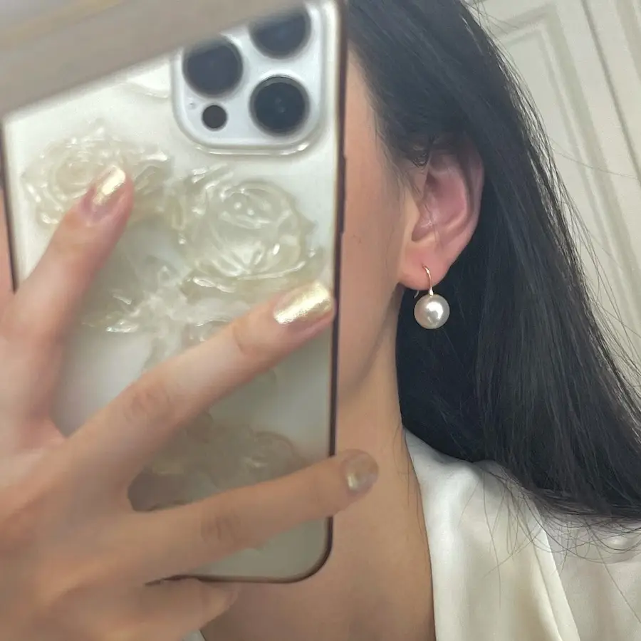 Shijia Pearl Earrings S925 Silver Plated Large — feature 5
