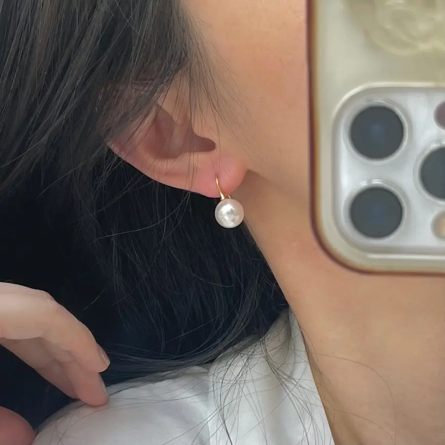 Shijia Pearl Earrings S925 Silver Plated Large — feature 6