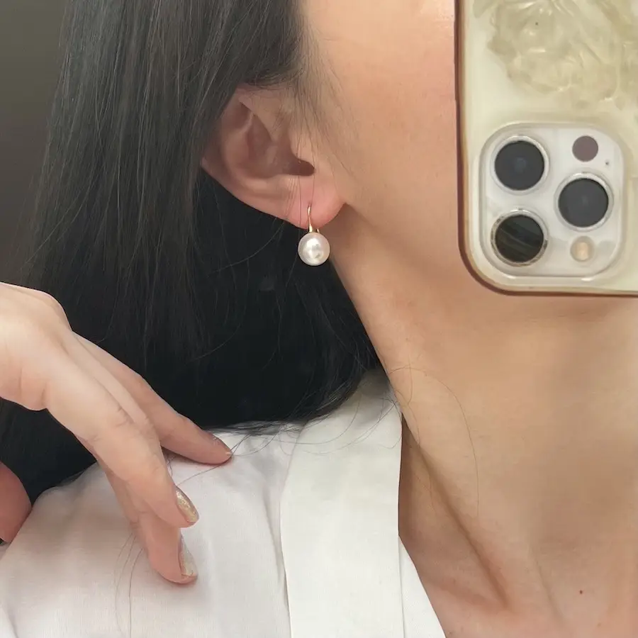 Shijia Pearl Earrings S925 Silver Plated Large — feature 7