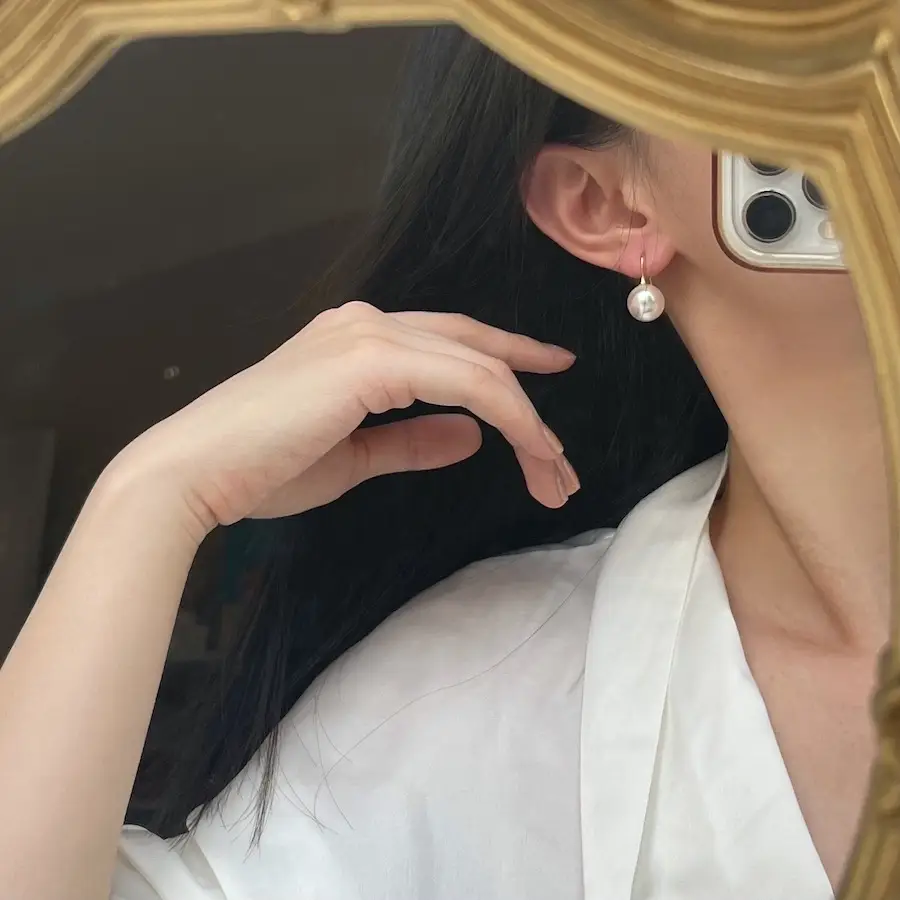 Shijia Pearl Earrings S925 Silver Plated Large — feature 8