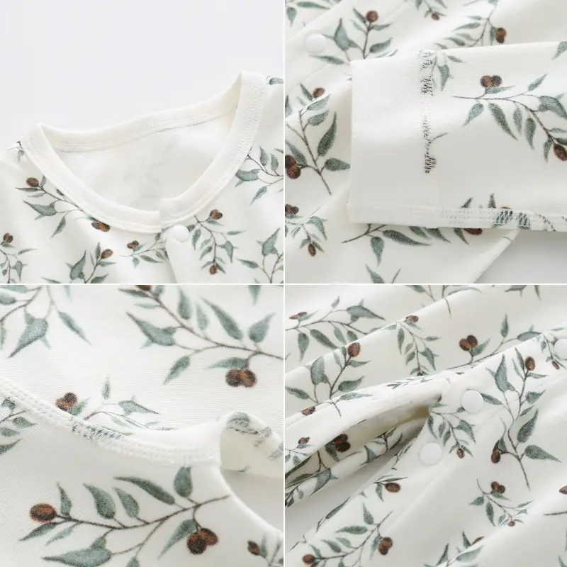 Baby Floral Jumpsuit White Cotton Newborn Spring Autumn - Image 8