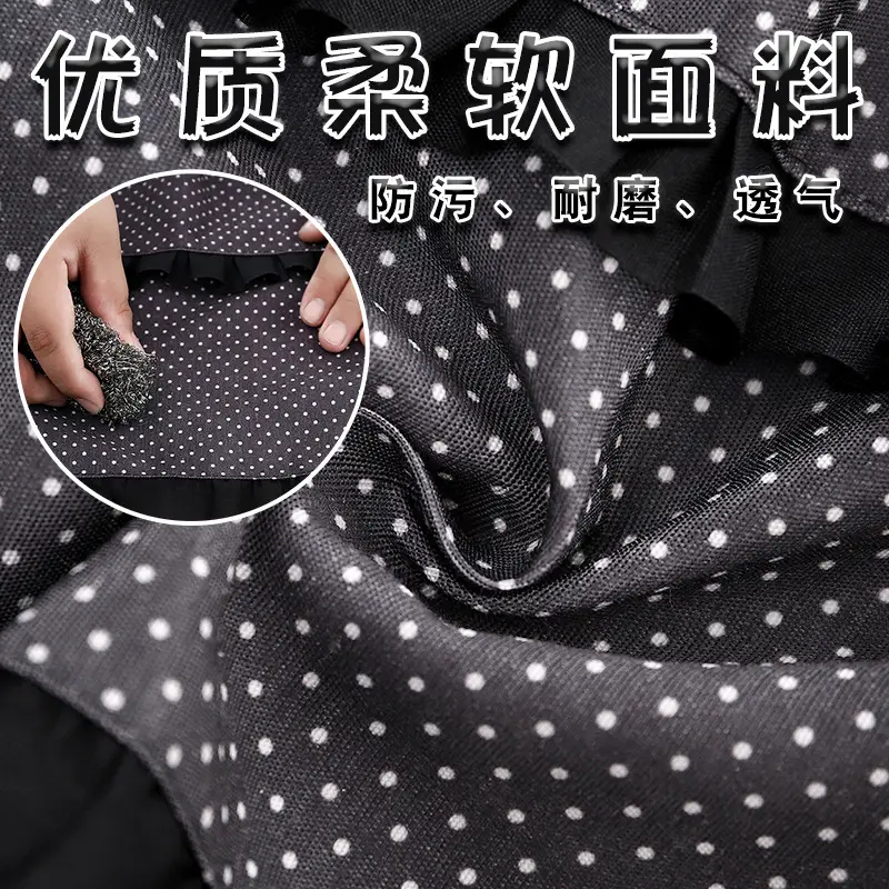 Women's Heart Print Kitchen Apron Black Beige