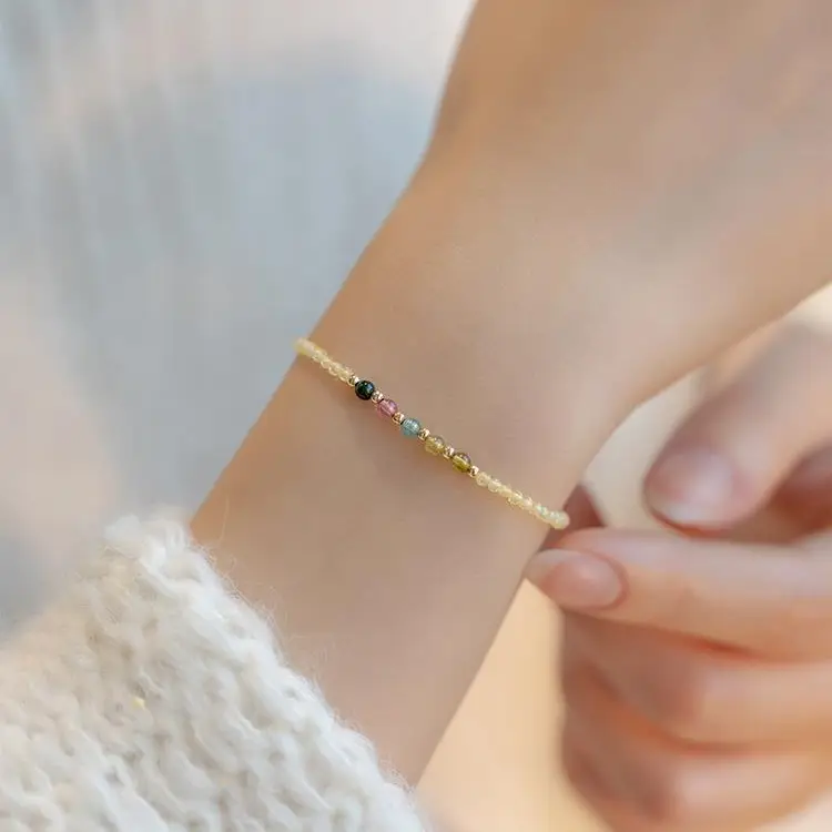 Women's Citrine Gemstone Bracelet Summer Design