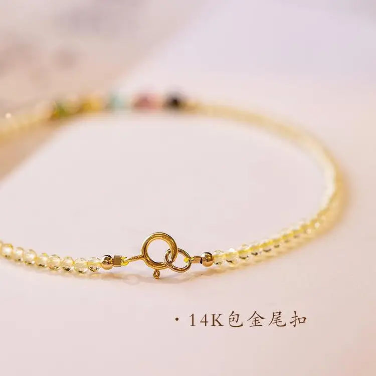 Women's Citrine Gemstone Bracelet Summer Design