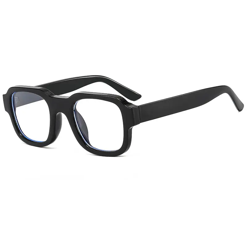 New Korean Thick Frame Leopard Sunglasses Square Decorative Glasses - Image 6