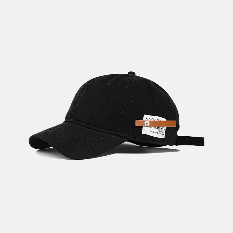 Black Classic Baseball Cap for Men Women Vintage Label - Image 6