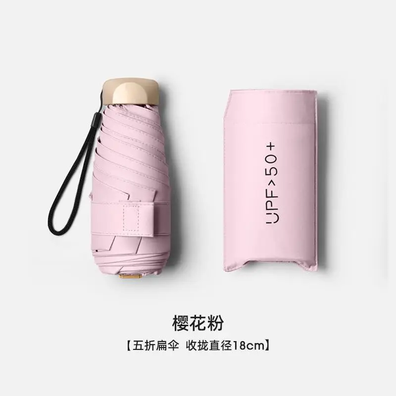 Women's Foldable Sun Umbrella Blue 18cm - Image 10