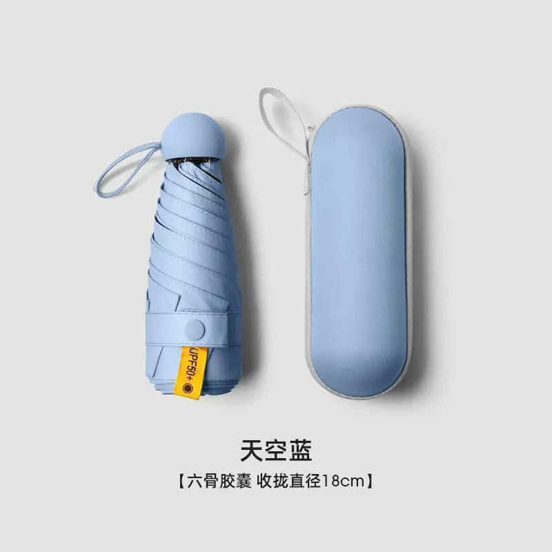Women's Foldable Sun Umbrella Blue 18cm - Image 16