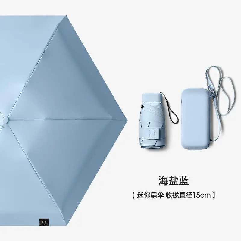 Women's Foldable Sun Umbrella Blue 18cm - Image 25