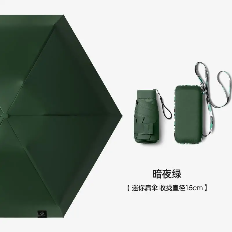 Women's Foldable Sun Umbrella Blue 18cm - Image 26
