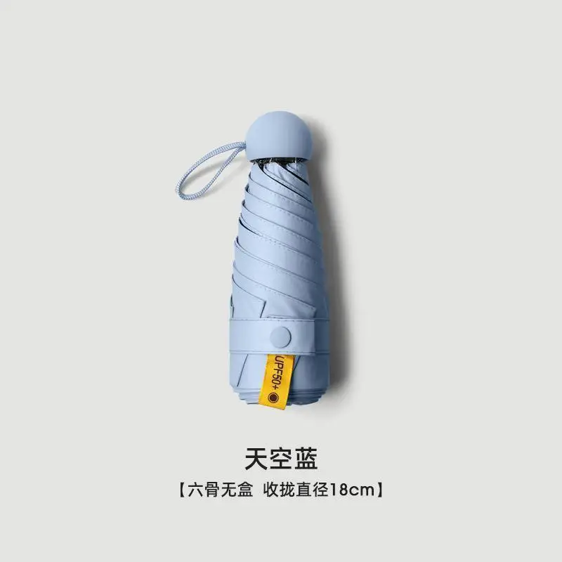 Women's Foldable Sun Umbrella Blue 18cm - Image 3