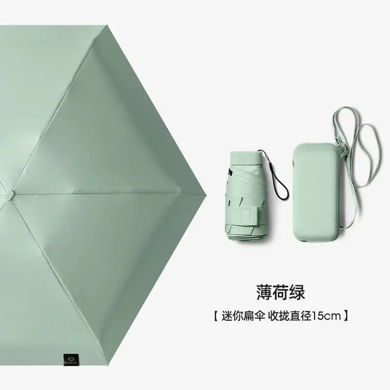 Women's Foldable Sun Umbrella Blue 18cm - Image 31