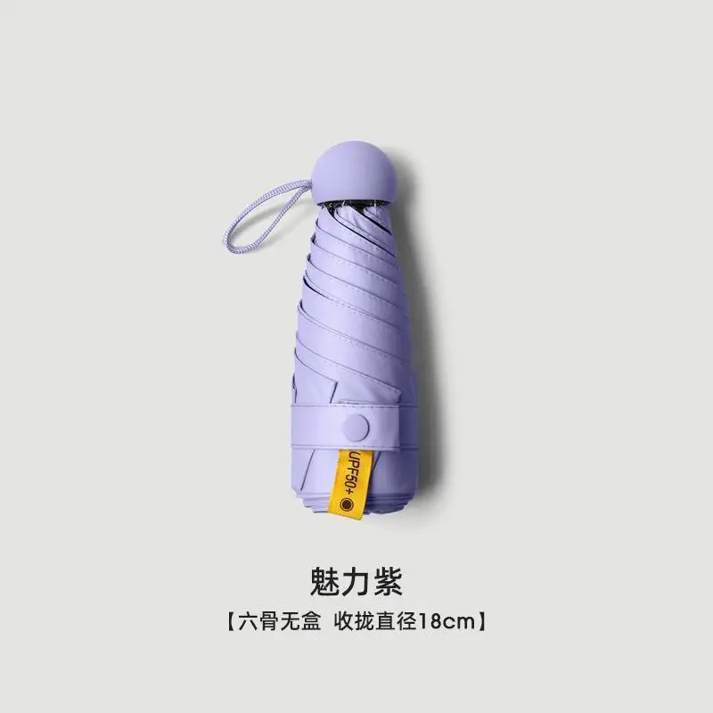 Women's Foldable Sun Umbrella Blue 18cm - Image 5