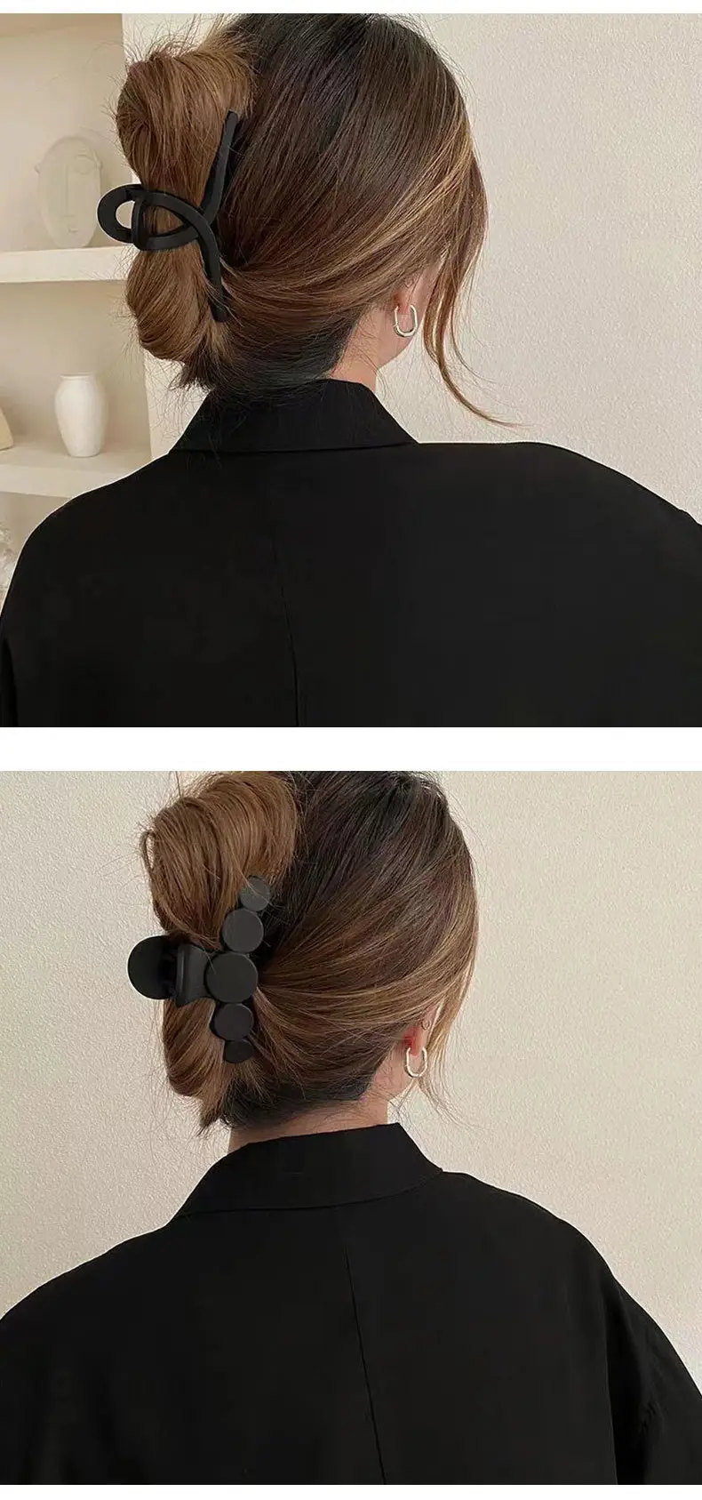 Matte Black Hairpin Clip for Girls with Retro Design — feature 7