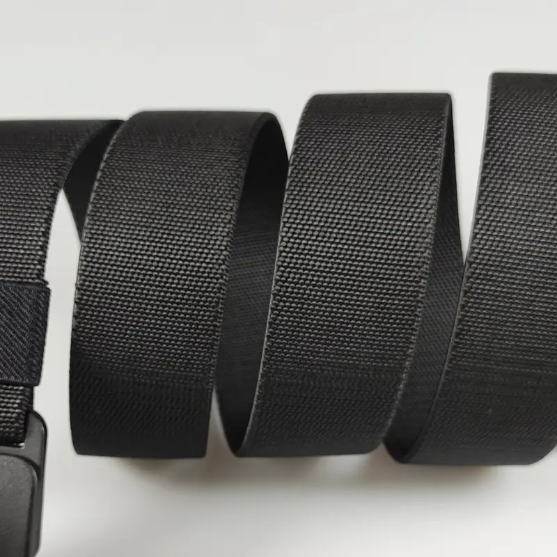 Men's Thick Elastic Belt with Plastic Buckle & Canvas Strap