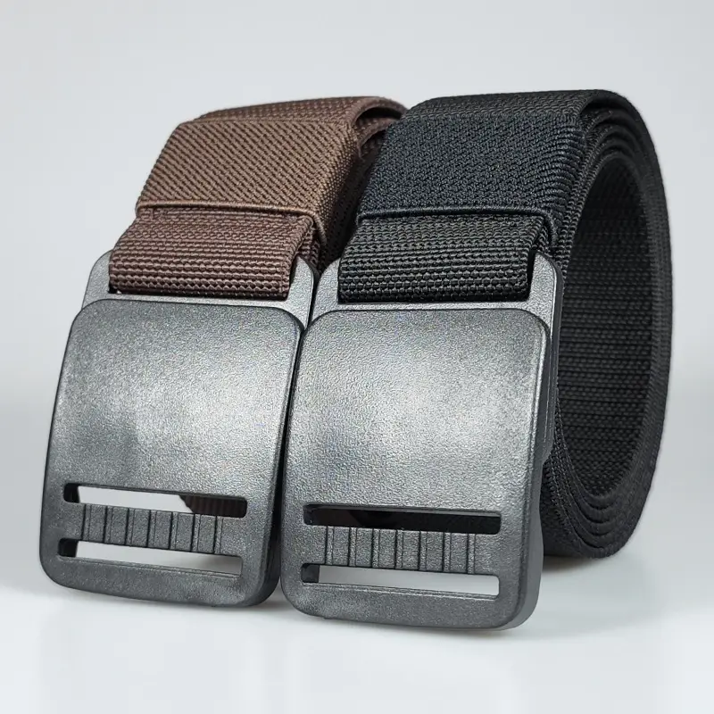 Men's Thick Elastic Belt with Plastic Buckle & Canvas Strap — feature 3