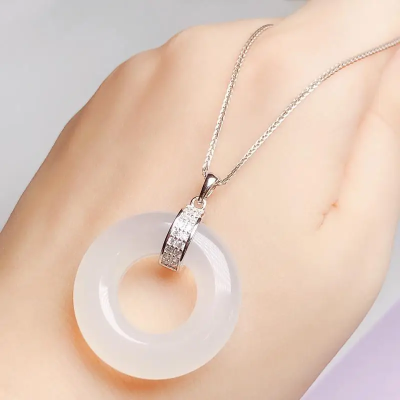 Jade Pendant & Ring Set 925 Sterling Silver - Image 6