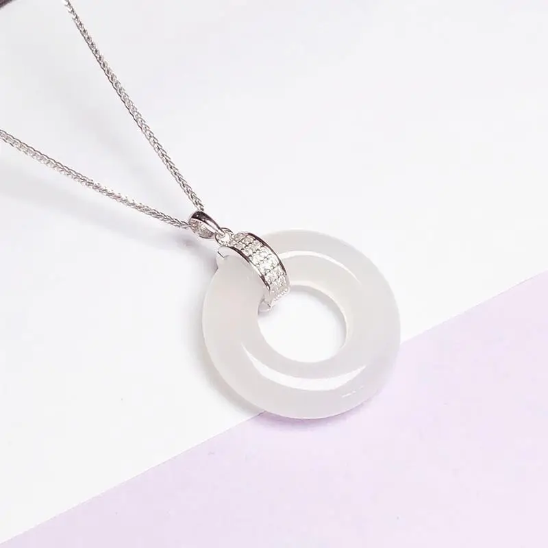 Jade Pendant & Ring Set 925 Sterling Silver — feature 4