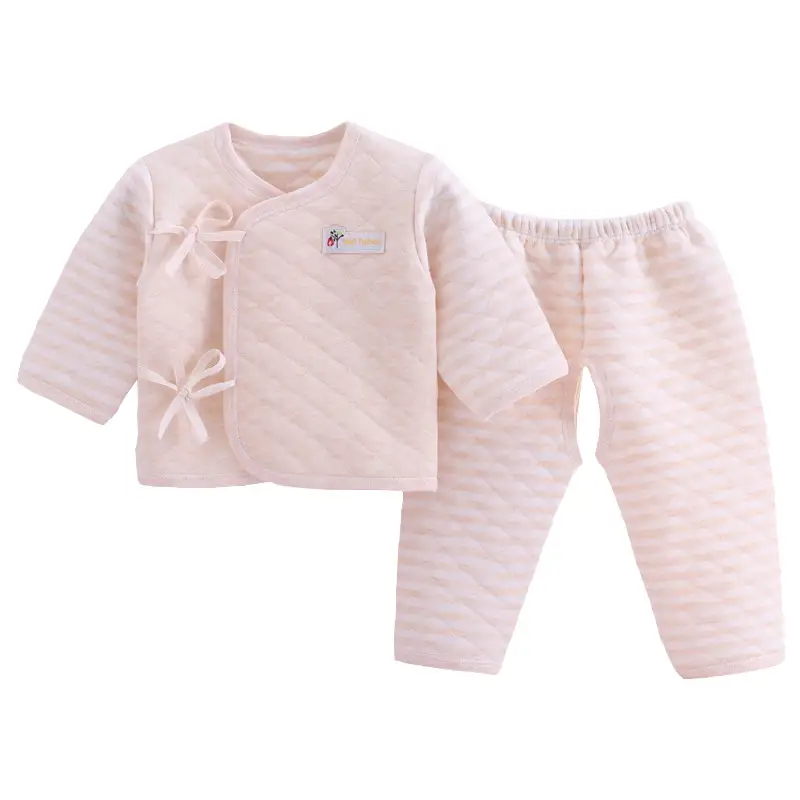 Newborn Lace-up Underwear Set Pink Striped - Image 5