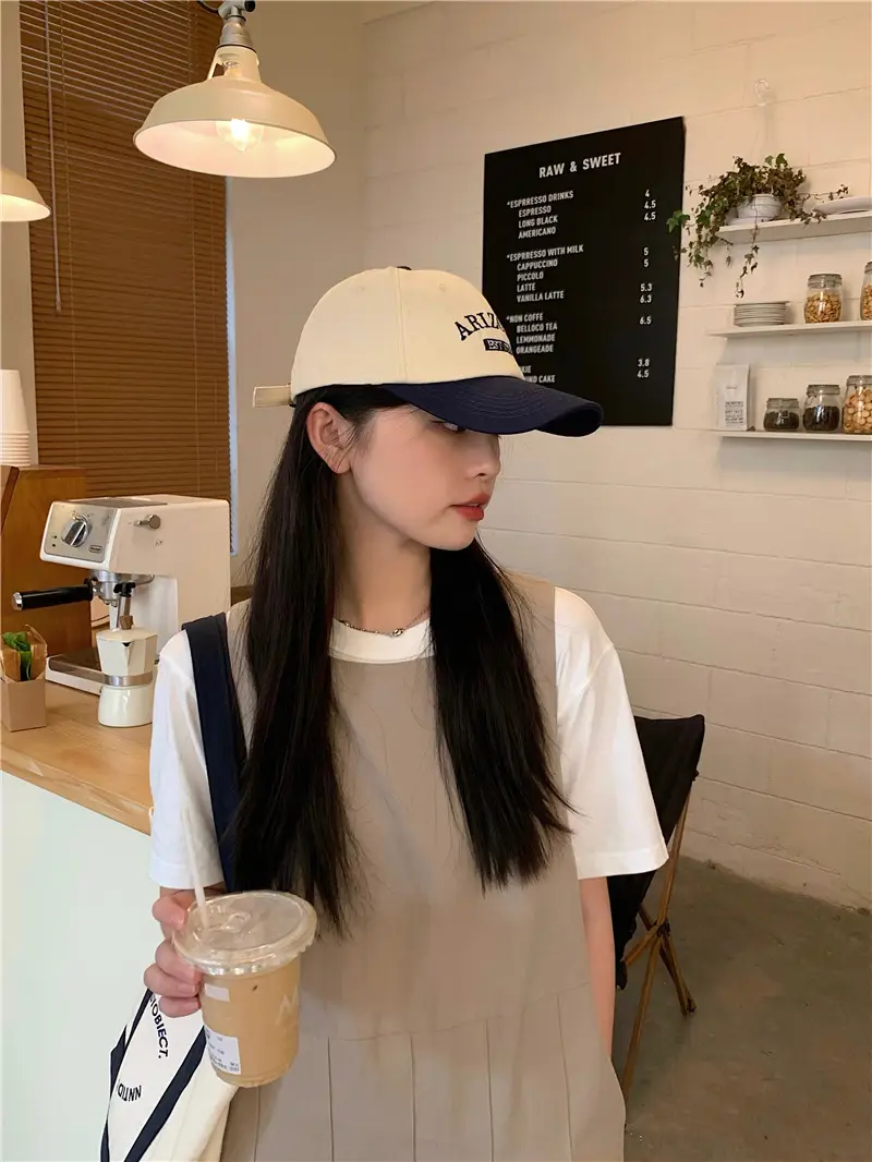 Women Retro Baseball Cap Sun Protection Green White — feature 20