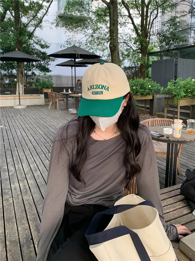 Women Retro Baseball Cap Sun Protection Green White — feature 23