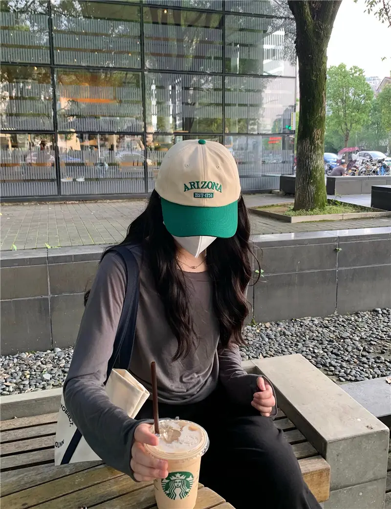 Women Retro Baseball Cap Sun Protection Green White — feature 30