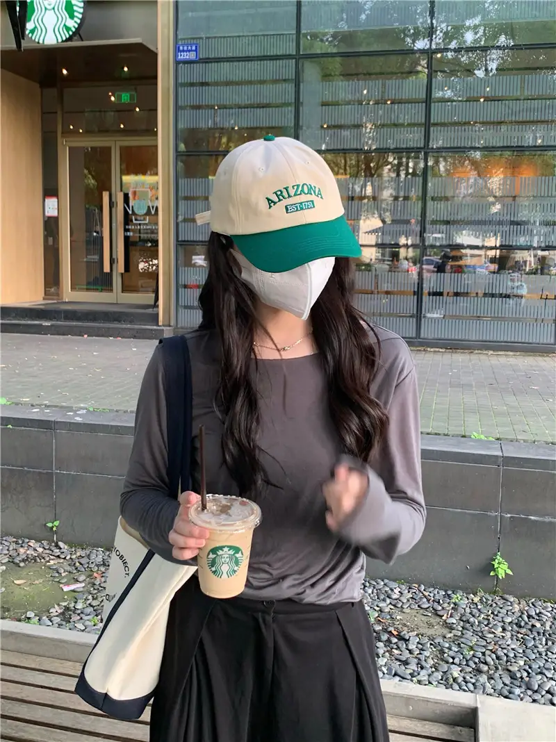 Women Retro Baseball Cap Sun Protection Green White — feature 32