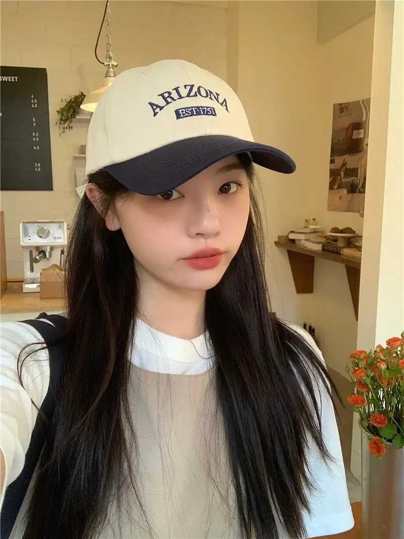 Women Retro Baseball Cap Sun Protection Green White — feature 4