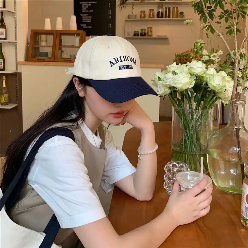 Women Retro Baseball Cap Sun Protection Green White — feature 5