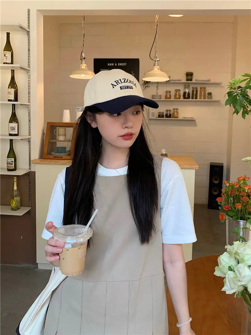 Women Retro Baseball Cap Sun Protection Green White — feature 8