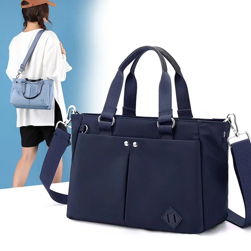 Women's Maroon Nylon Crossbody Tote Bag 2022 - Image 9