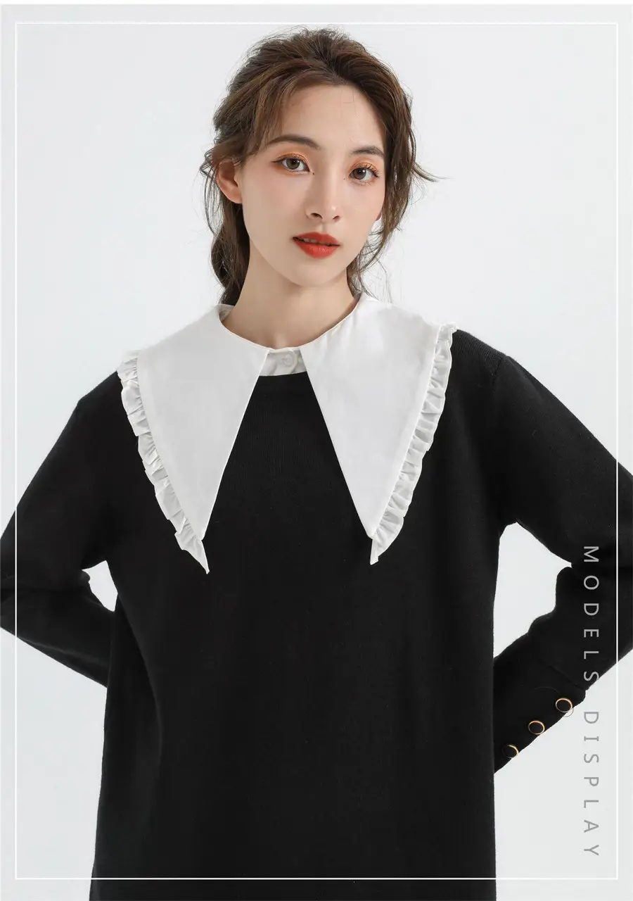 French Design Fake Collar with Sweater for Women — feature 2