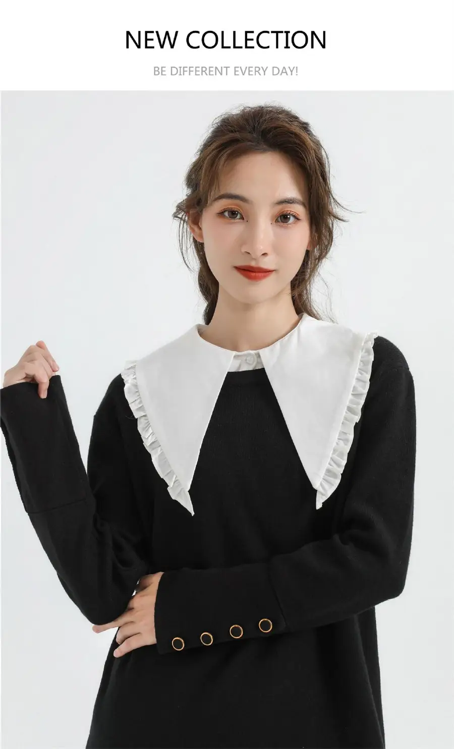 French Design Fake Collar with Sweater for Women — feature 8