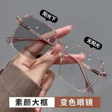 Women's Color Changing Sunglasses Black Frame Cold Tea Anti-Blue — feature 10