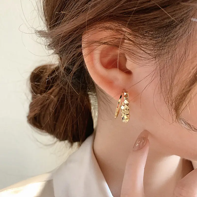 Korea Metal Broken Silver Earrings 2022 - Image 5