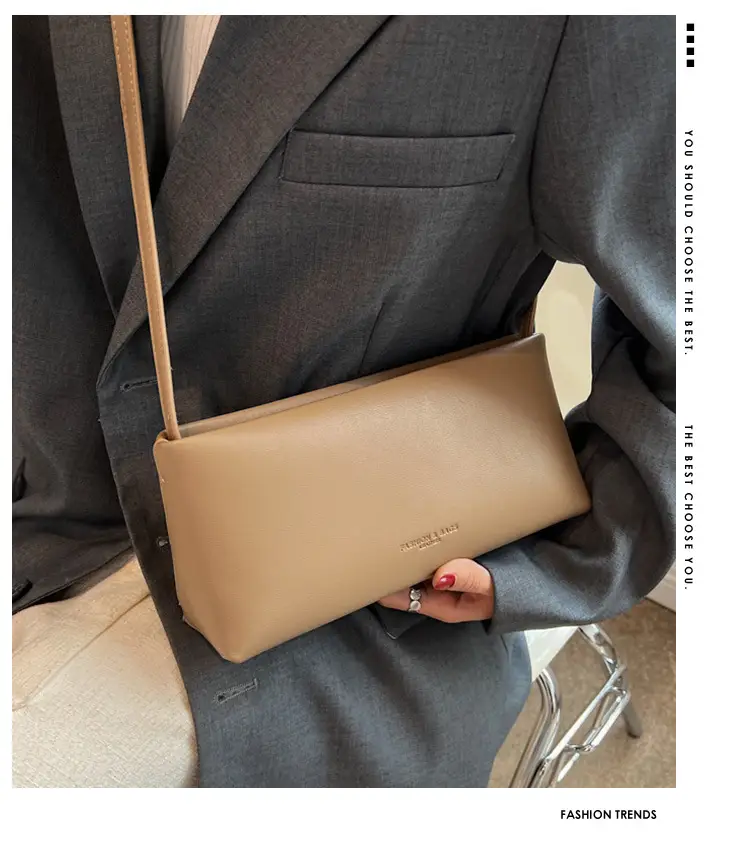 Women Crossbody Bag Beige Leather 2026 New Autumn — feature 10
