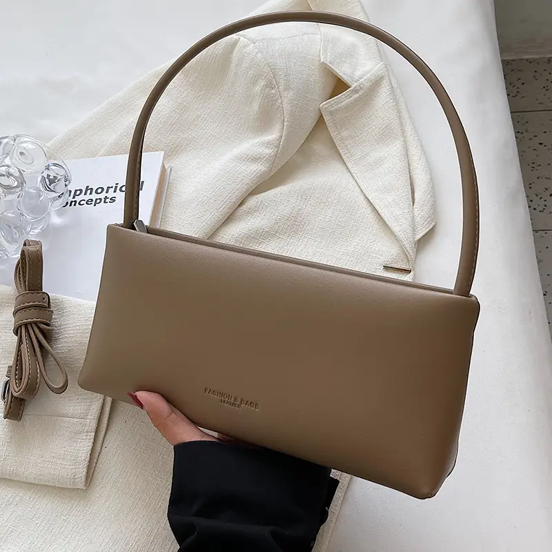 Women Crossbody Bag Beige Leather 2026 New Autumn