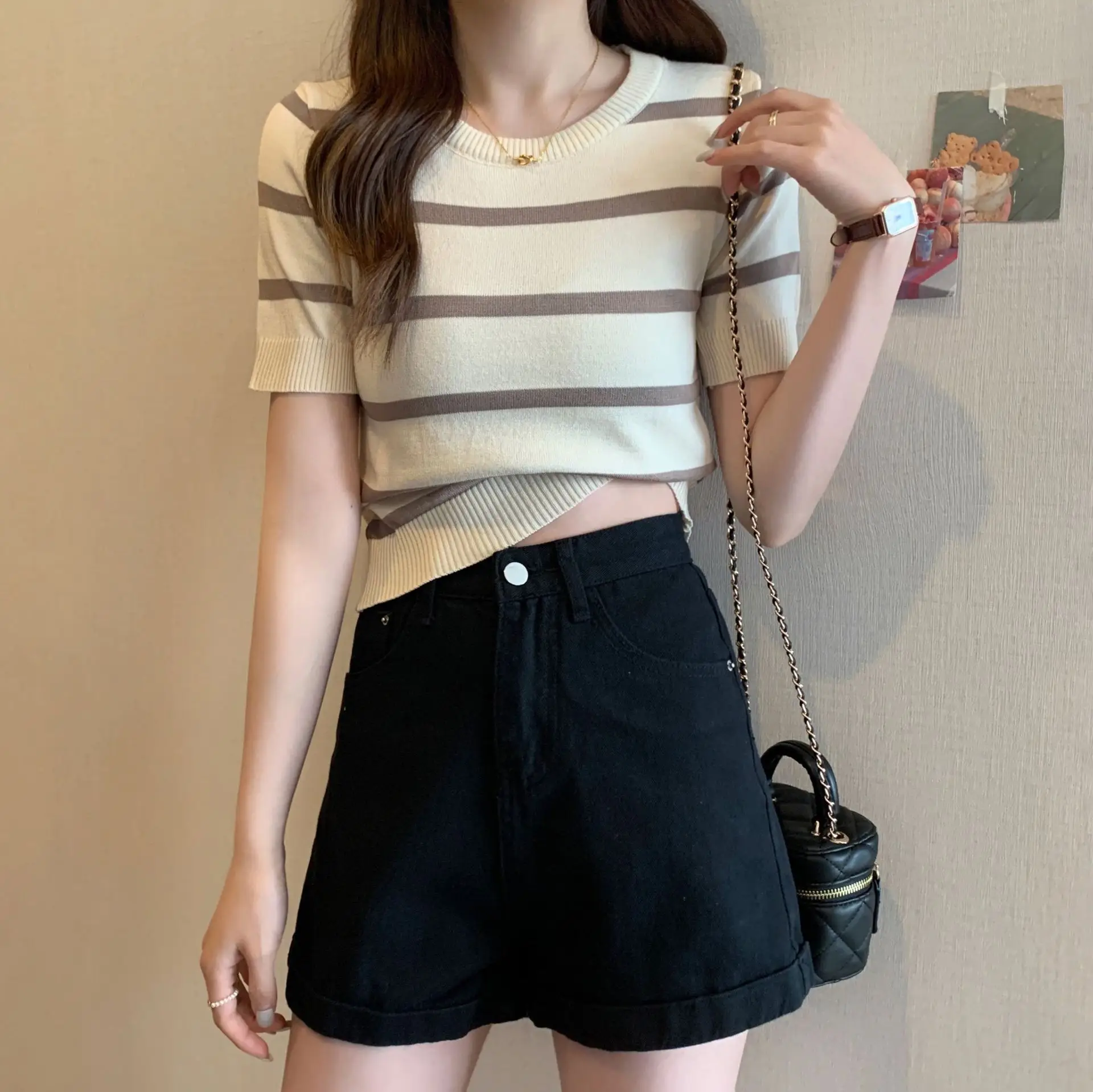 Women Striped Short Sleeve T-Shirt Summer 2023 - Image 9