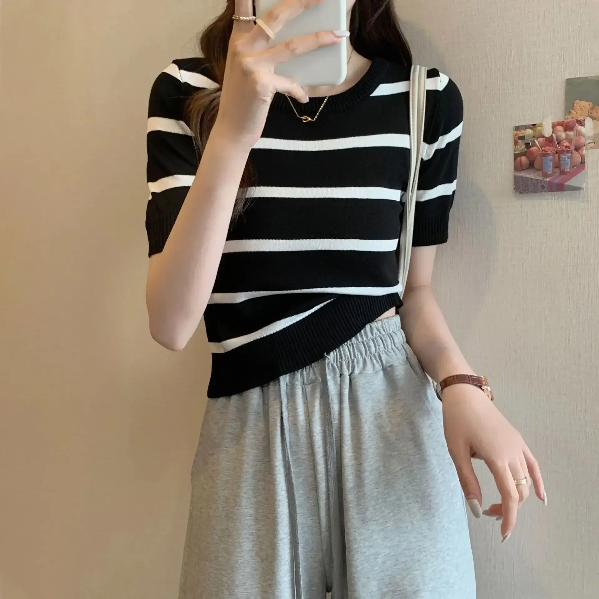 Women Striped Short Sleeve T-Shirt Summer 2023 - Image 2