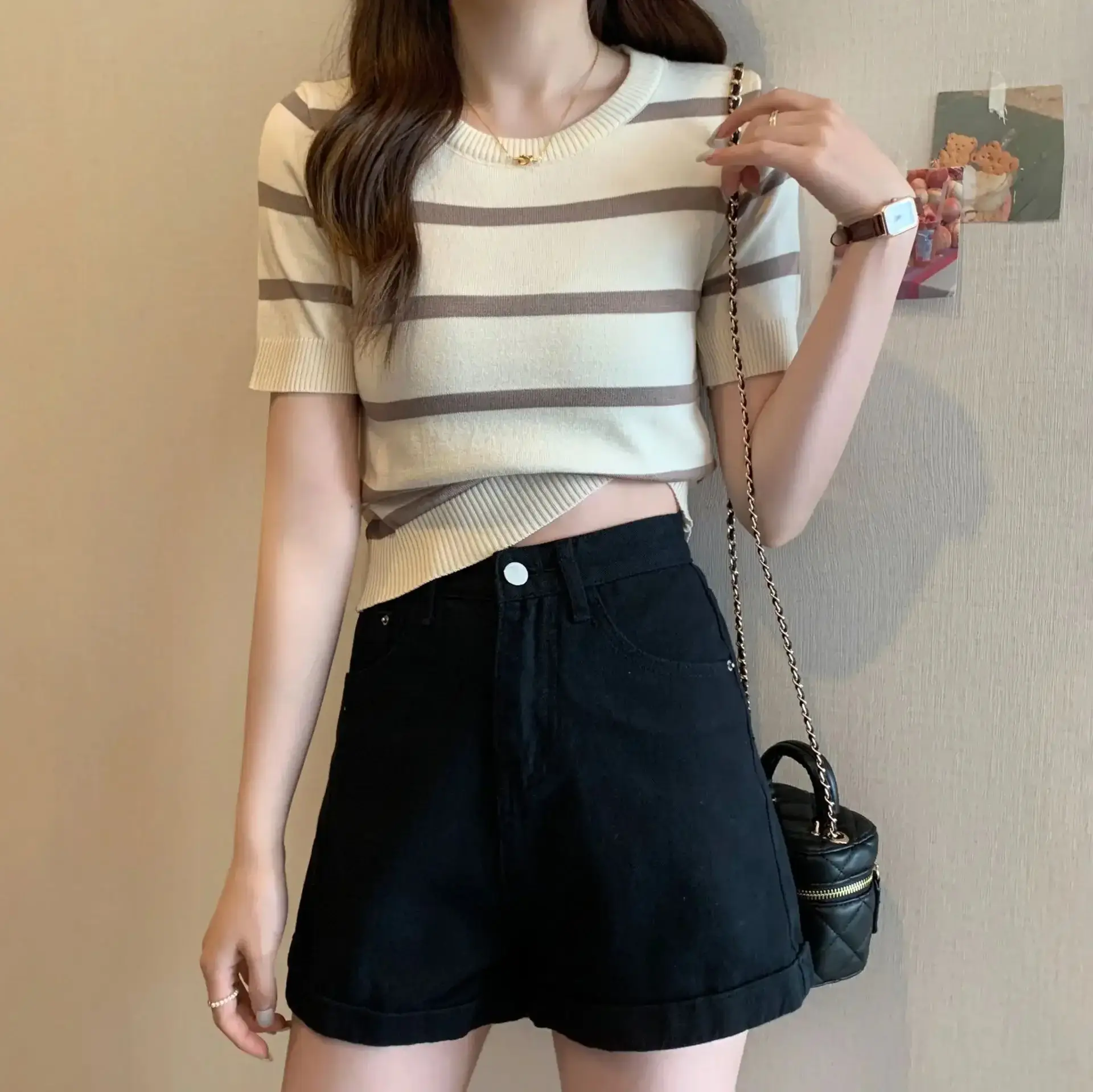 Women Striped Short Sleeve T-Shirt Summer 2023 - Image 4