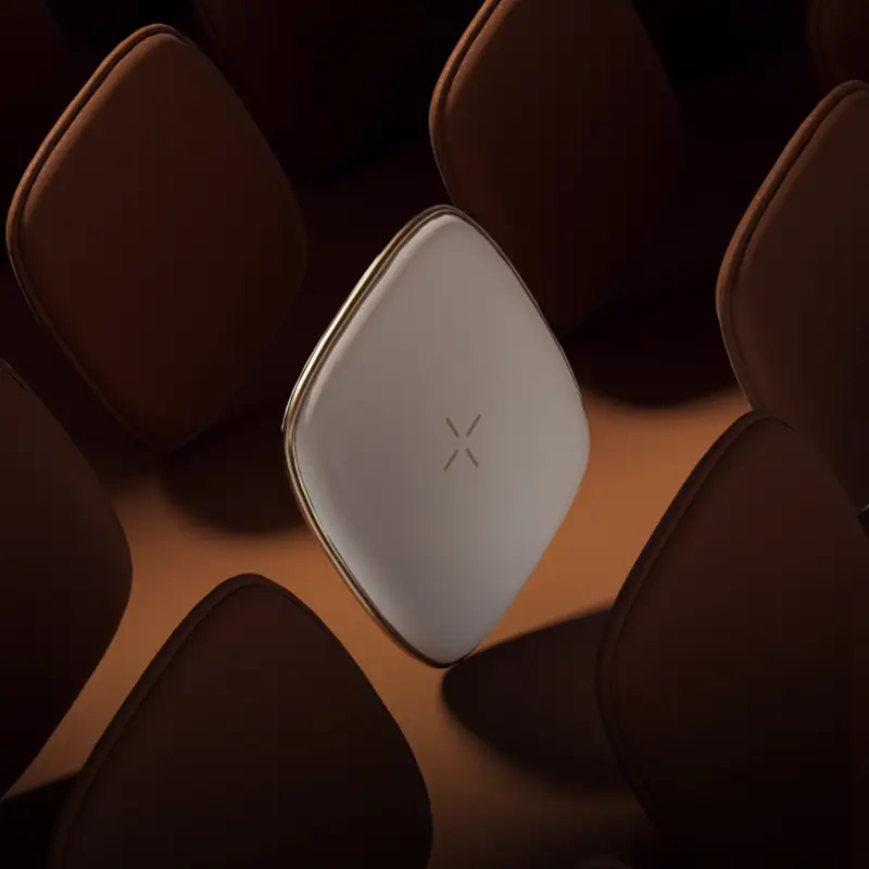 Modern White Wireless Charging Sofa Chair with Gold Accents