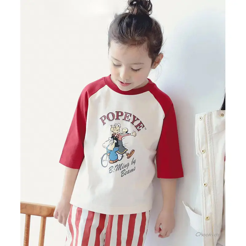 Children Cotton Popke & Mily T-Shirt Red White Spring Autumn - Image 5