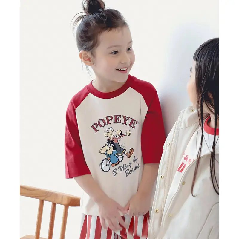 Children Cotton Popke & Mily T-Shirt Red White Spring Autumn — feature 7