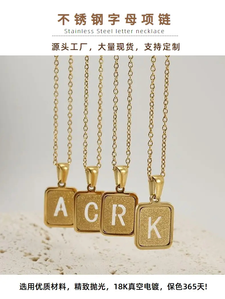 18K Stainless Steel V Pendant Necklace for Women — feature 10
