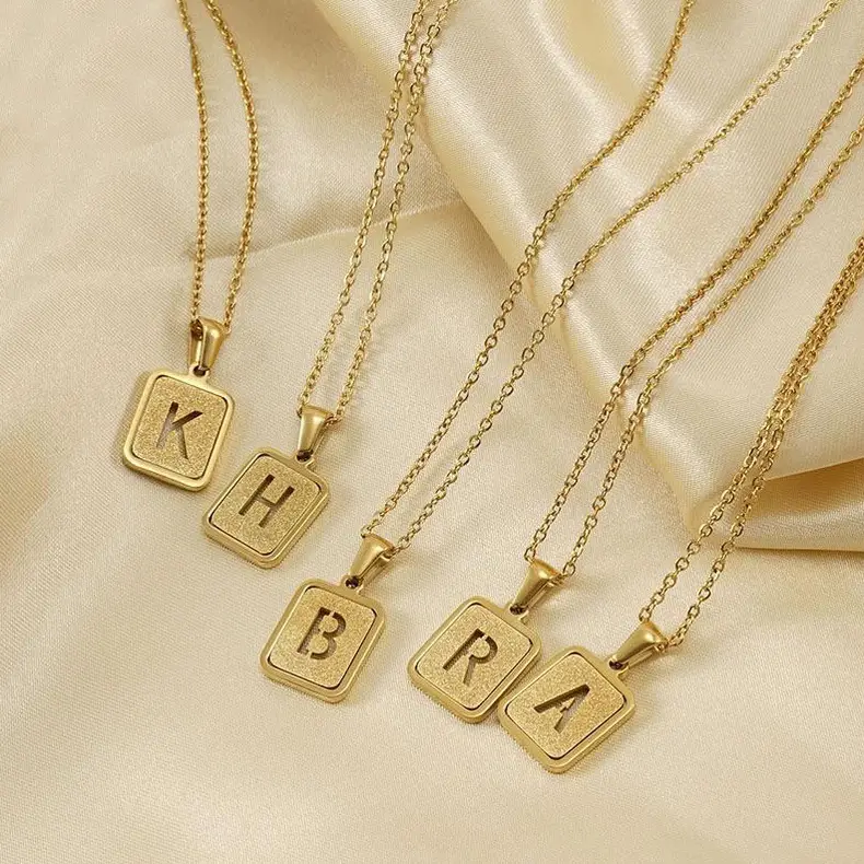 18K Stainless Steel V Pendant Necklace for Women — feature 18