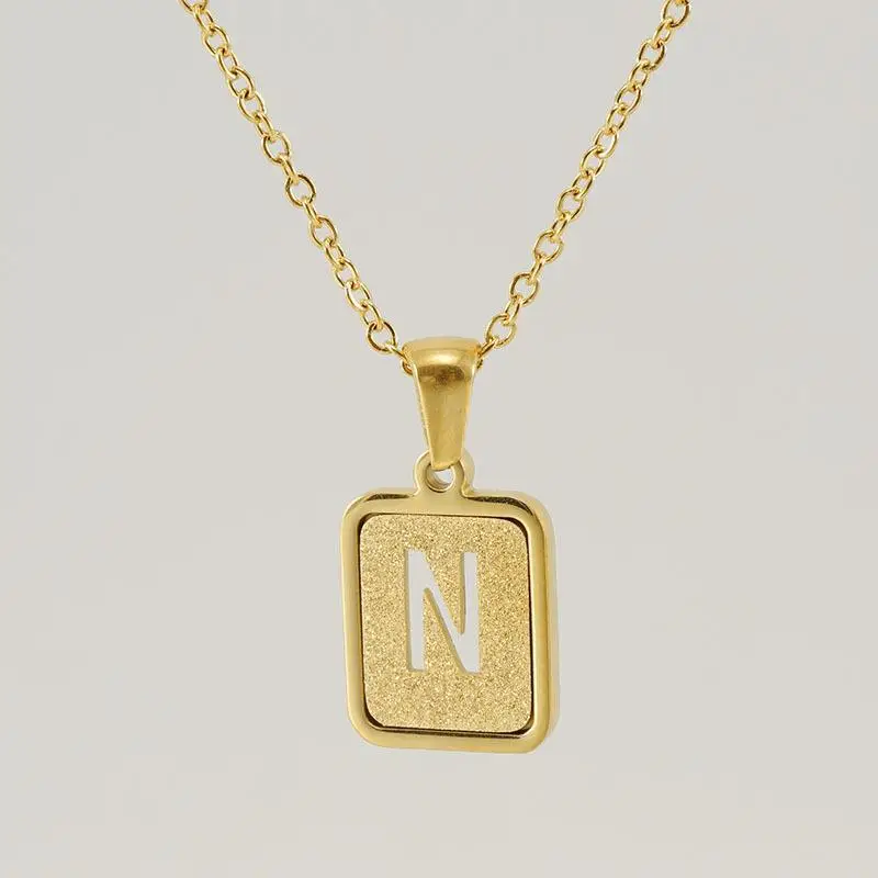 18K Stainless Steel V Pendant Necklace for Women - Image 14