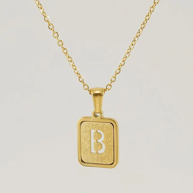 18K Stainless Steel V Pendant Necklace for Women - Image 2